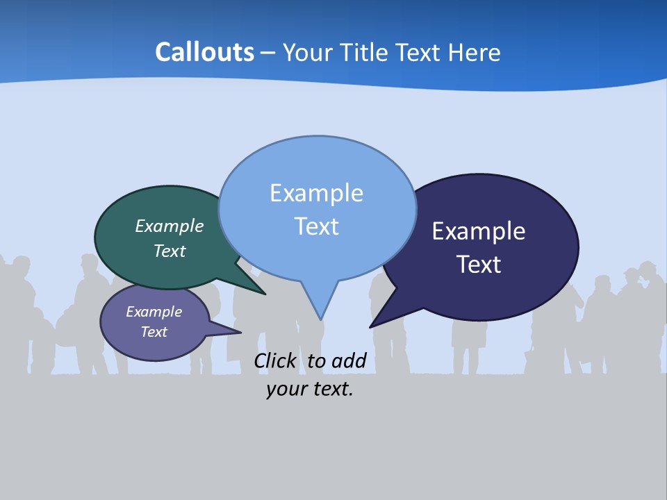 People In Line Silhouette PowerPoint Template