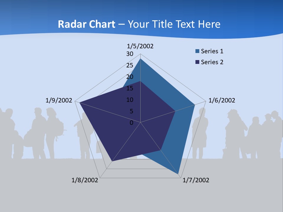 People In Line Silhouette PowerPoint Template