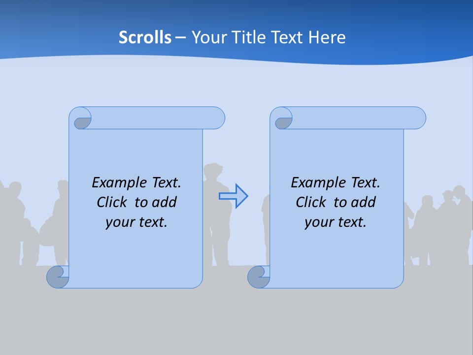 People In Line Silhouette PowerPoint Template