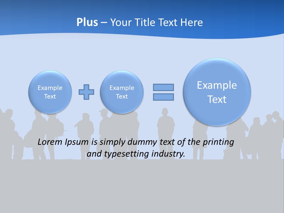 People In Line Silhouette PowerPoint Template