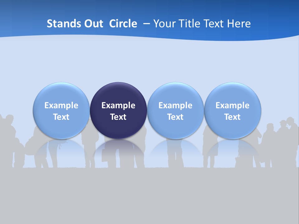 People In Line Silhouette PowerPoint Template