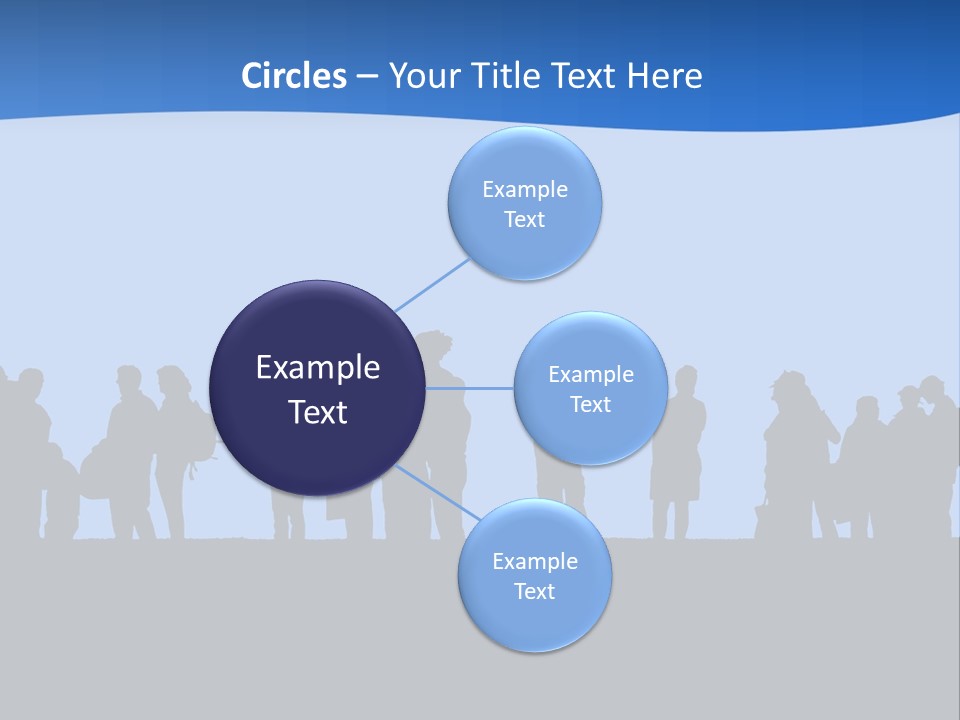 People In Line Silhouette PowerPoint Template