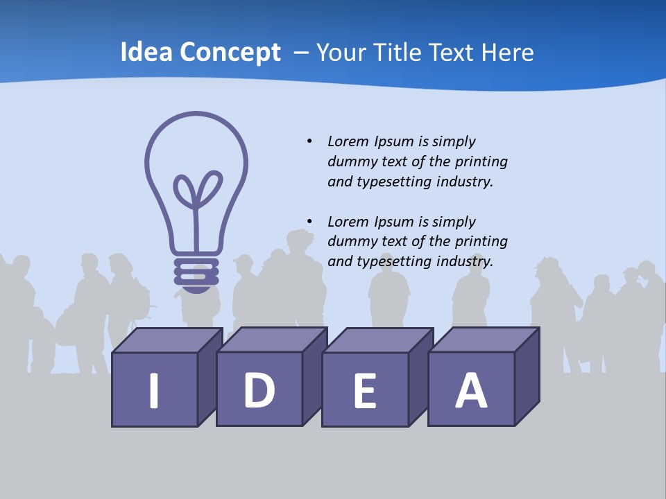 People In Line Silhouette PowerPoint Template