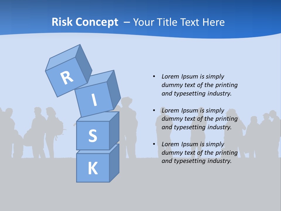 People In Line Silhouette PowerPoint Template