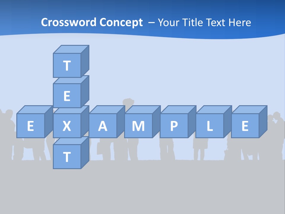 People In Line Silhouette PowerPoint Template