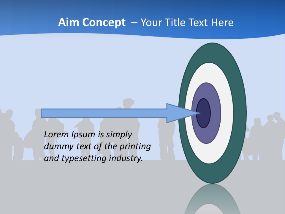 People In Line Silhouette PowerPoint Template