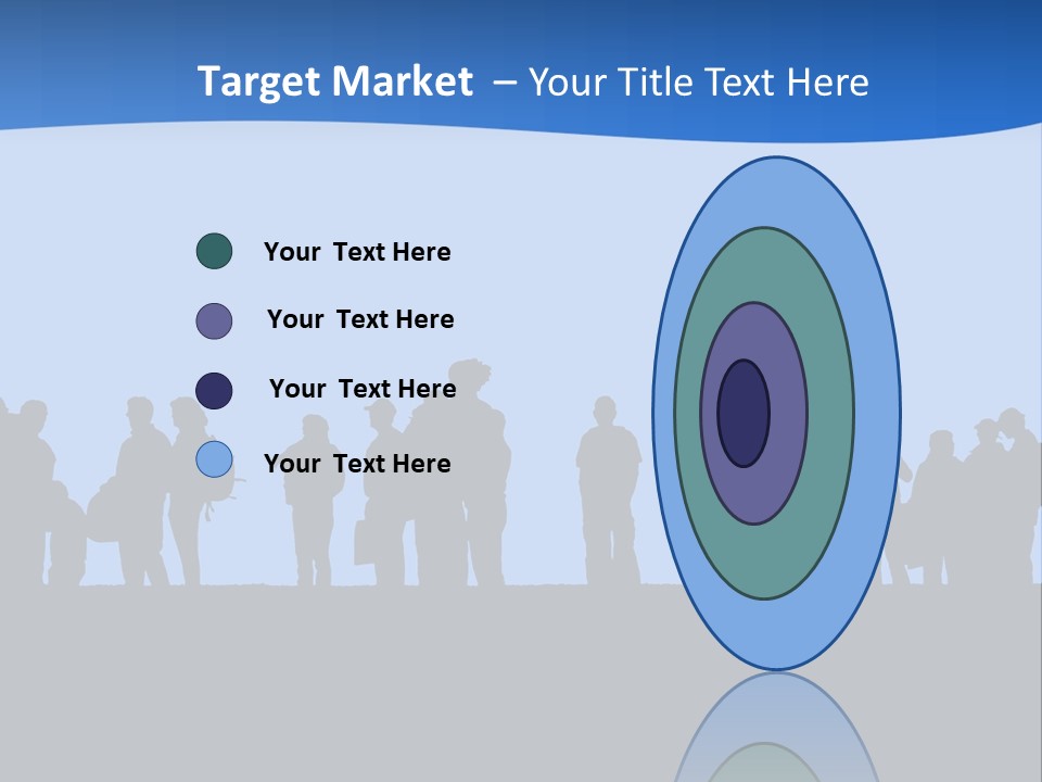 People In Line Silhouette PowerPoint Template