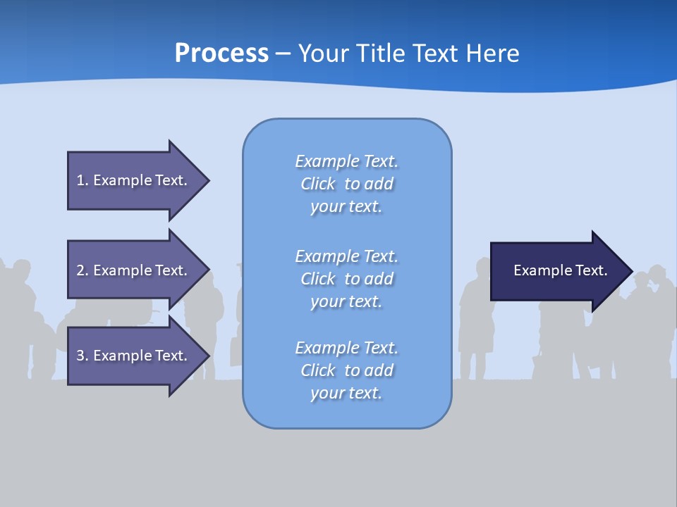 People In Line Silhouette PowerPoint Template