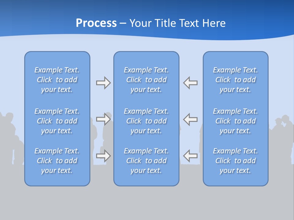 People In Line Silhouette PowerPoint Template
