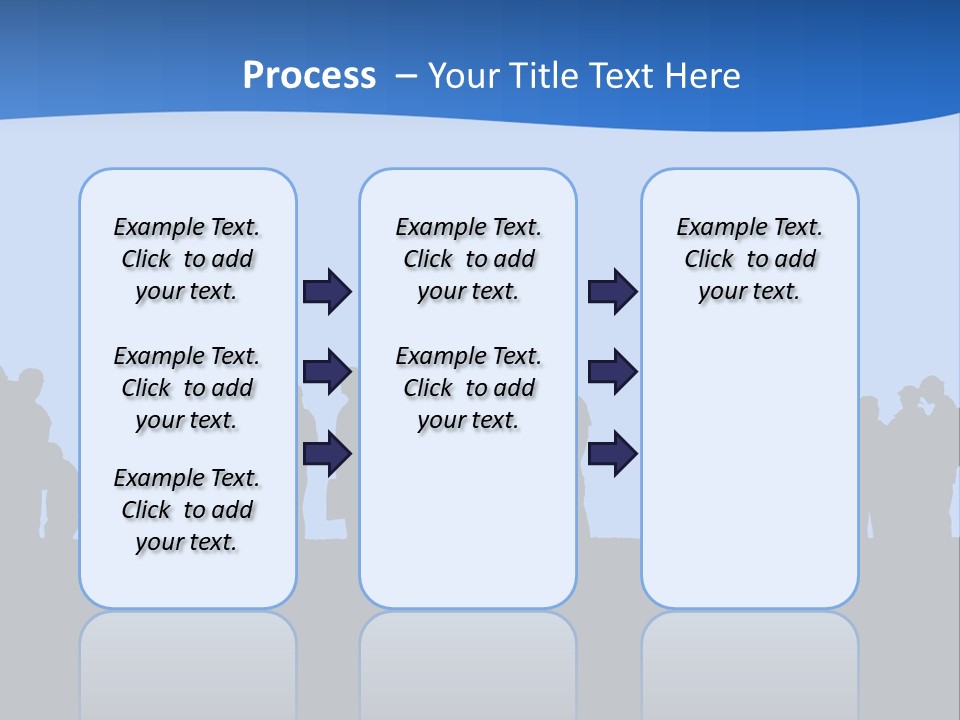 People In Line Silhouette PowerPoint Template