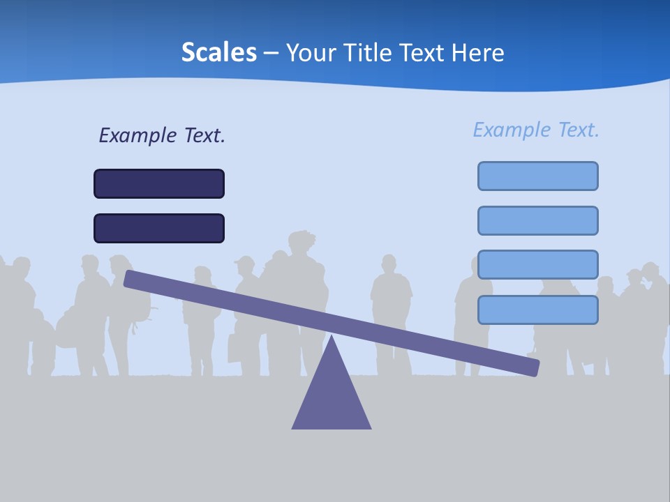 People In Line Silhouette PowerPoint Template