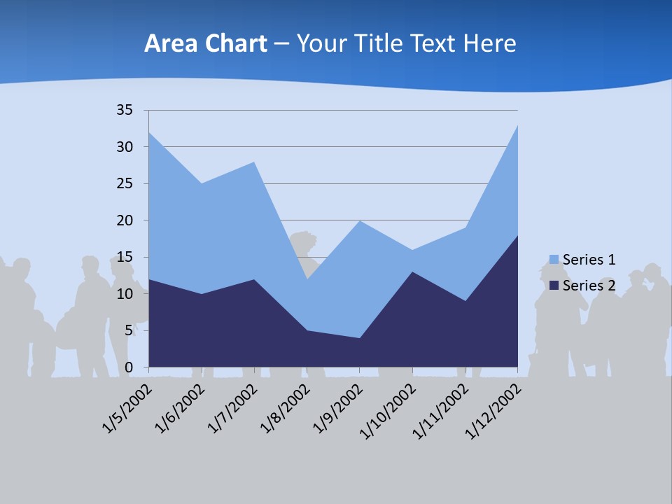People In Line Silhouette PowerPoint Template
