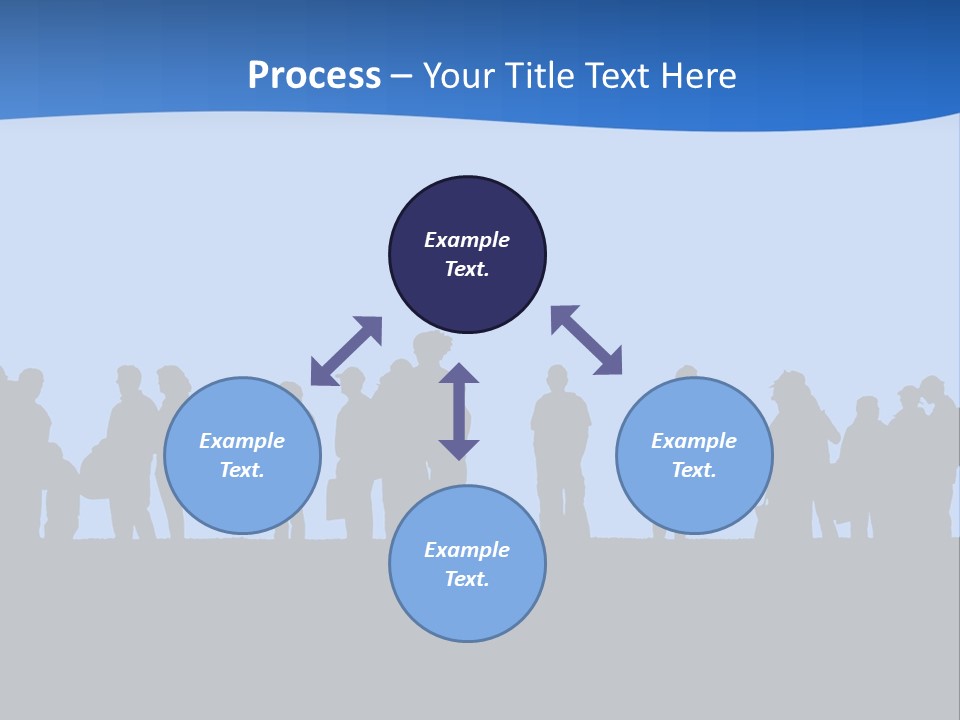 People In Line Silhouette PowerPoint Template