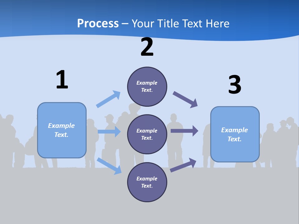 People In Line Silhouette PowerPoint Template