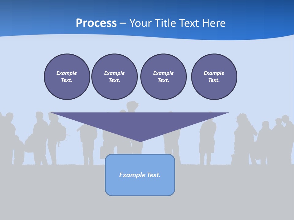 People In Line Silhouette PowerPoint Template