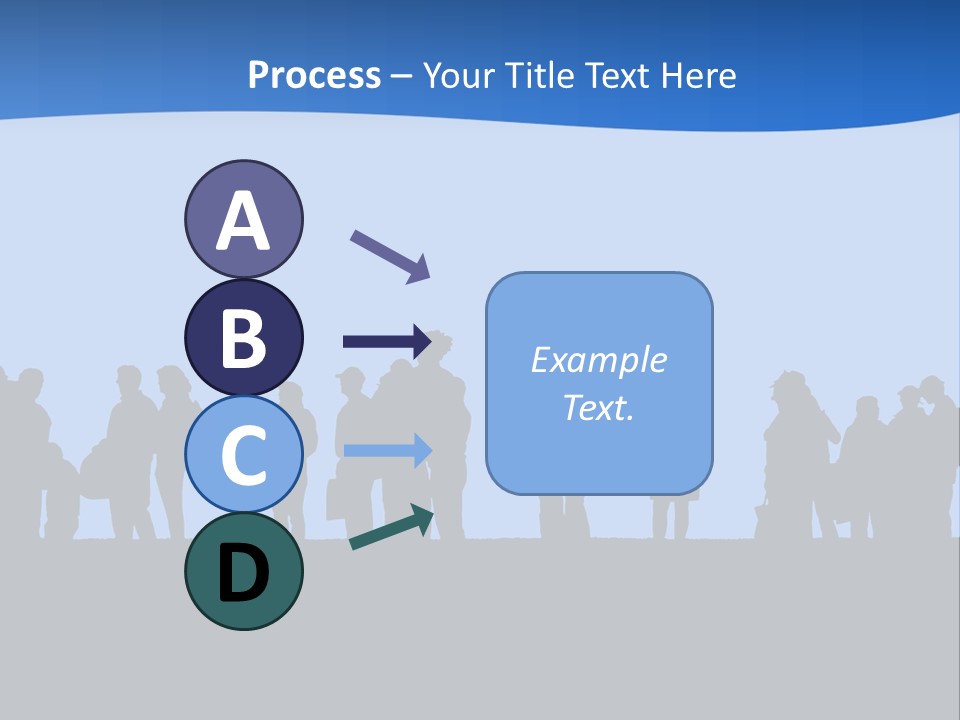 People In Line Silhouette PowerPoint Template