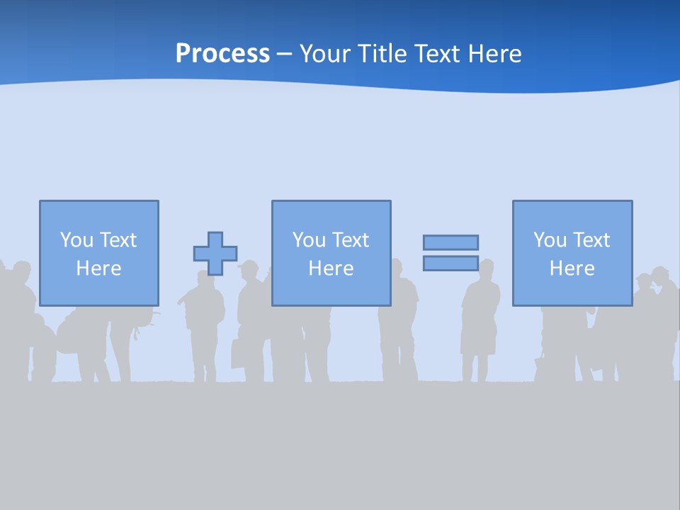People In Line Silhouette PowerPoint Template