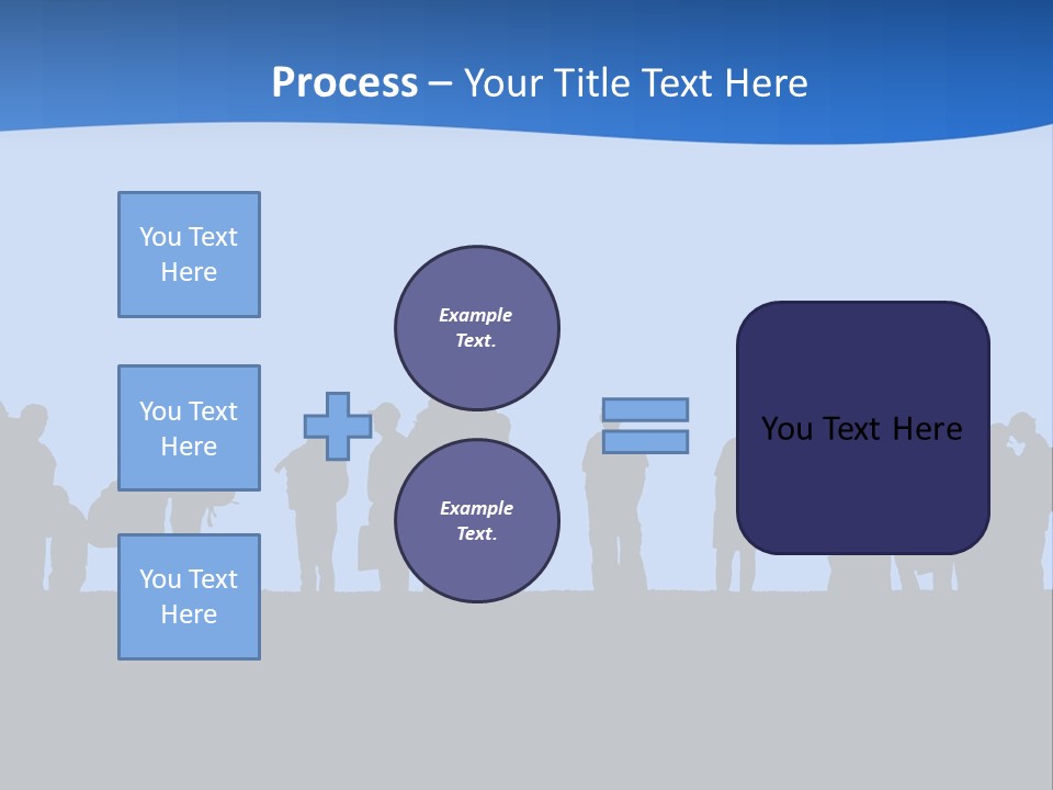 People In Line Silhouette PowerPoint Template