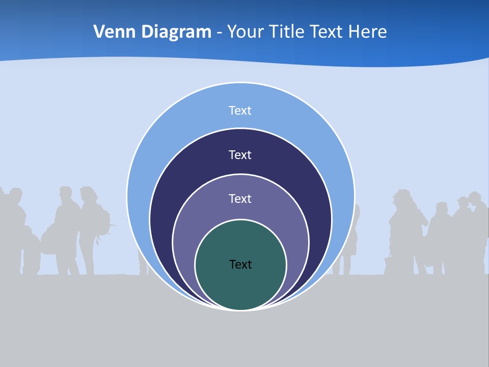 People In Line Silhouette PowerPoint Template