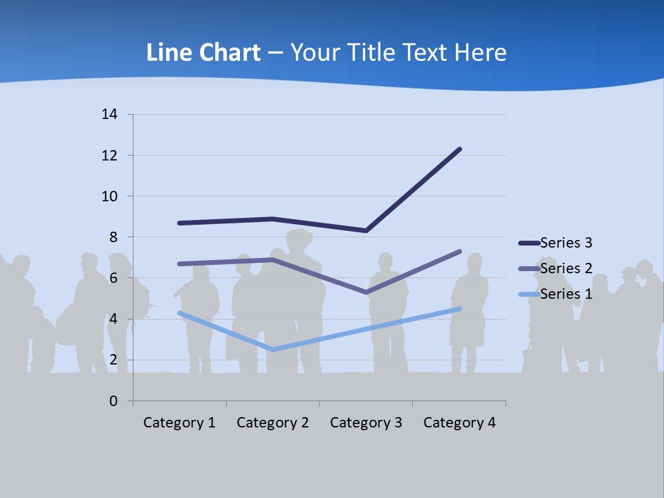 People In Line Silhouette PowerPoint Template