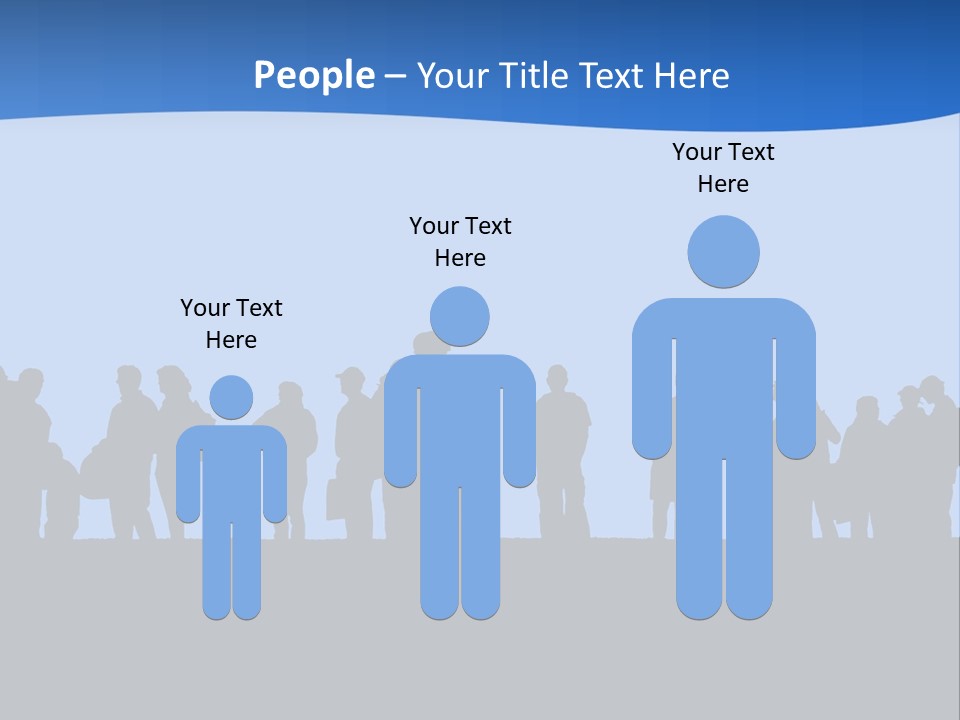 People In Line Silhouette PowerPoint Template