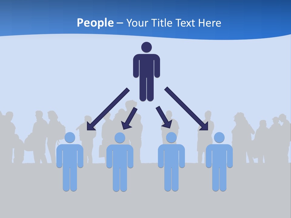 People In Line Silhouette PowerPoint Template