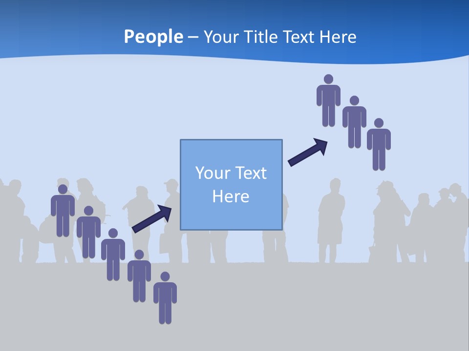 People In Line Silhouette PowerPoint Template