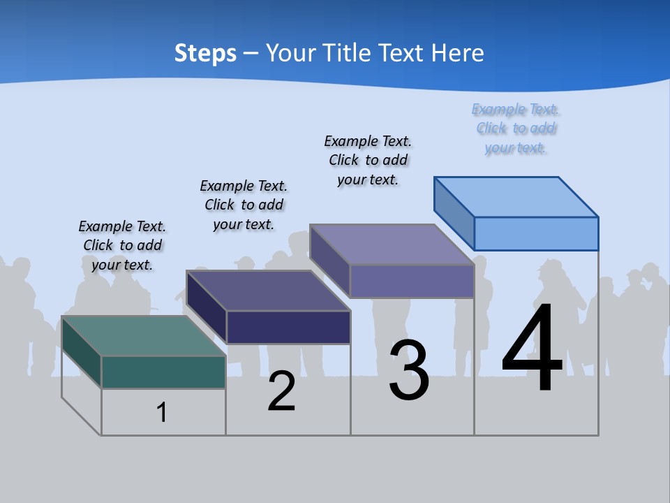 People In Line Silhouette PowerPoint Template