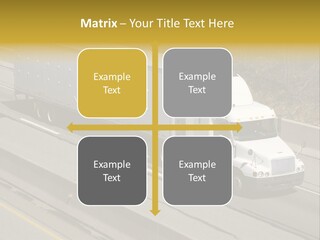 White Semi Truck On The Highway PowerPoint Template