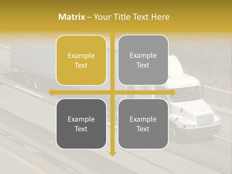 White Semi Truck On The Highway PowerPoint Template