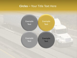 White Semi Truck On The Highway PowerPoint Template