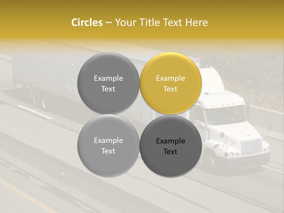 White Semi Truck On The Highway PowerPoint Template
