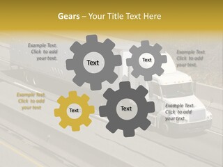 White Semi Truck On The Highway PowerPoint Template