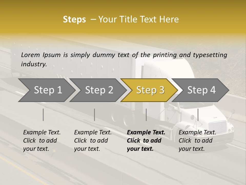 White Semi Truck On The Highway PowerPoint Template