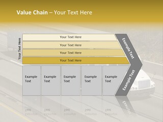 White Semi Truck On The Highway PowerPoint Template