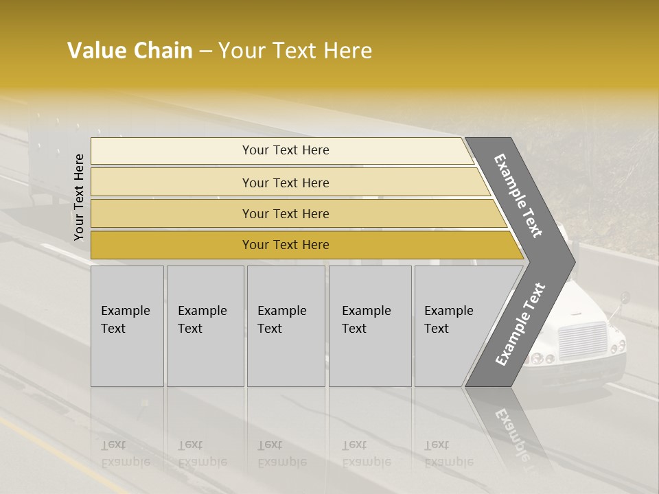 White Semi Truck On The Highway PowerPoint Template