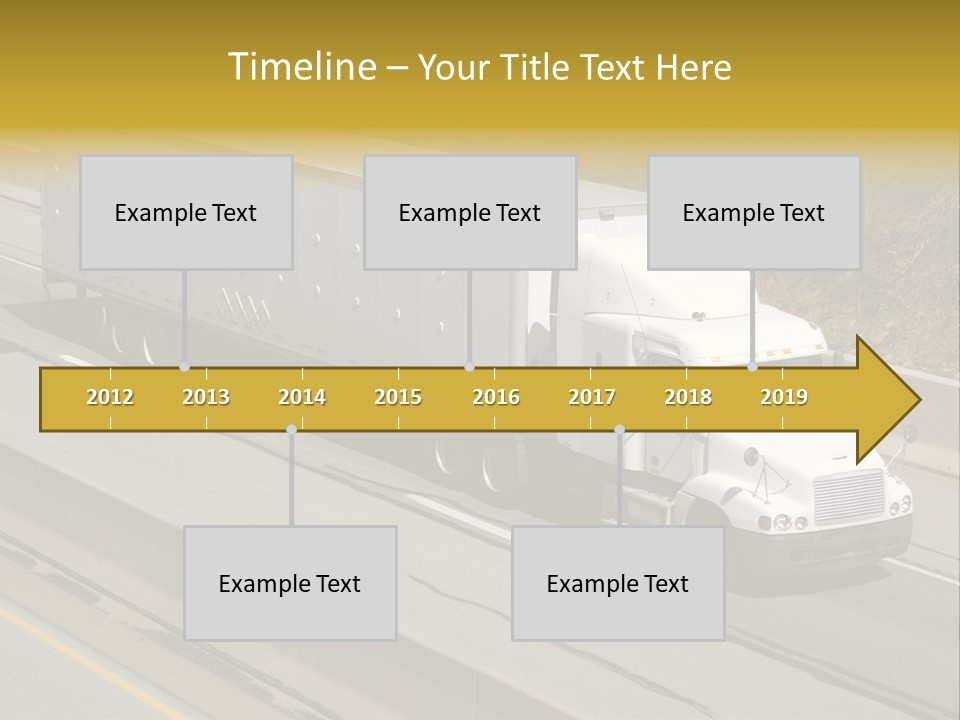 White Semi Truck On The Highway PowerPoint Template