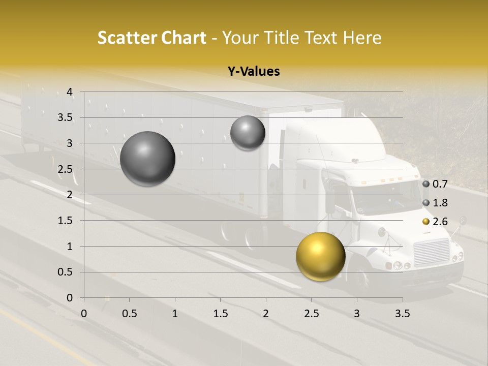 White Semi Truck On The Highway PowerPoint Template