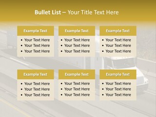 White Semi Truck On The Highway PowerPoint Template