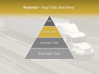 White Semi Truck On The Highway PowerPoint Template