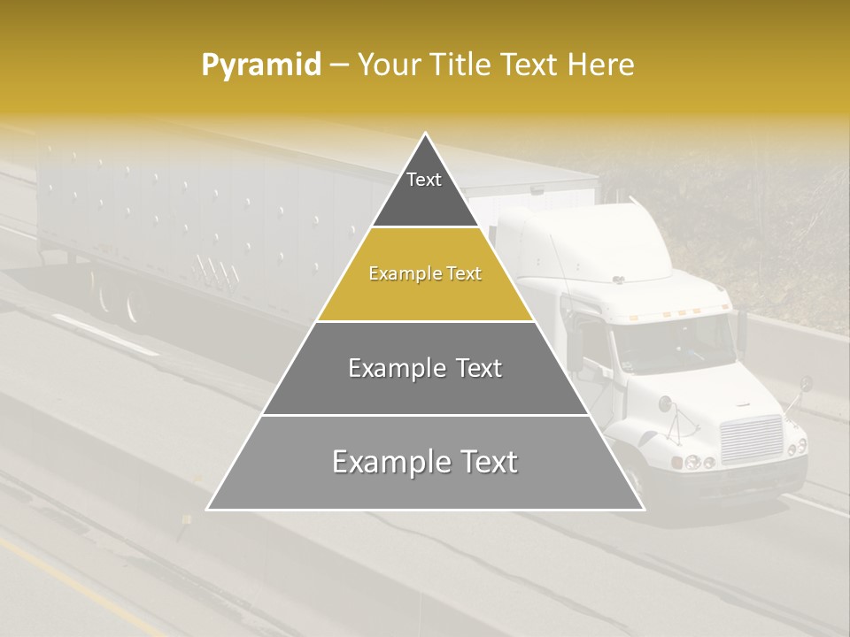 White Semi Truck On The Highway PowerPoint Template