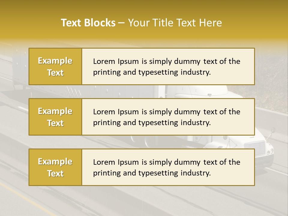 White Semi Truck On The Highway PowerPoint Template