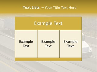 White Semi Truck On The Highway PowerPoint Template