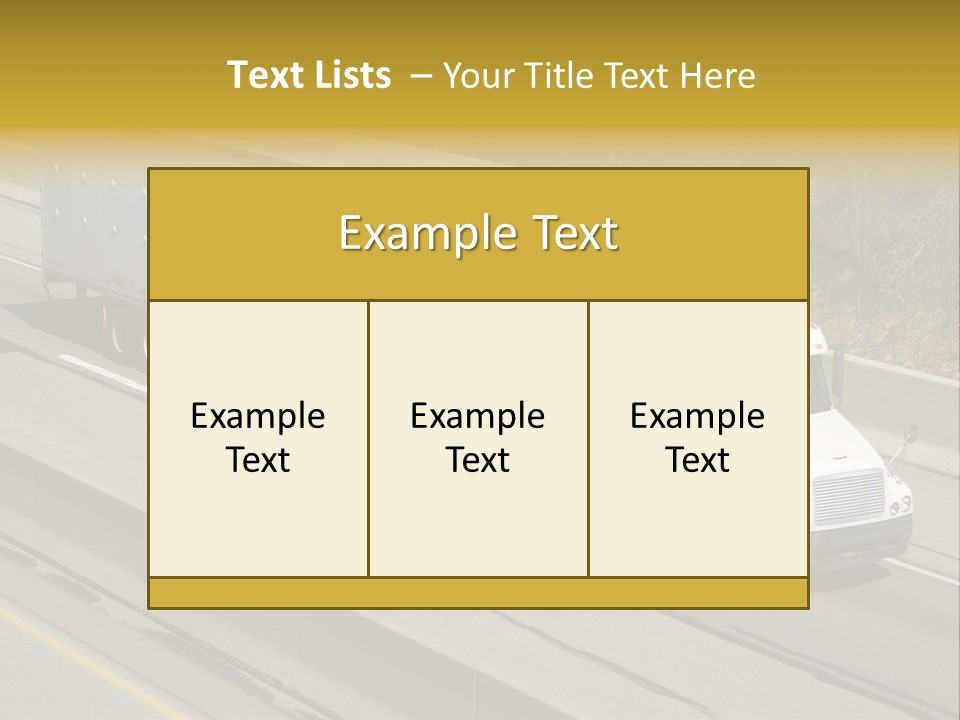 White Semi Truck On The Highway PowerPoint Template