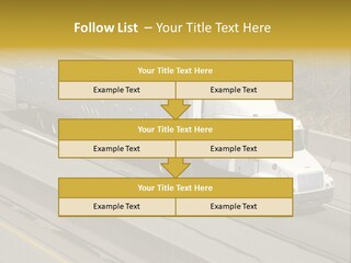 White Semi Truck On The Highway PowerPoint Template