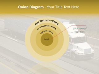 White Semi Truck On The Highway PowerPoint Template