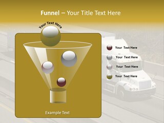 White Semi Truck On The Highway PowerPoint Template