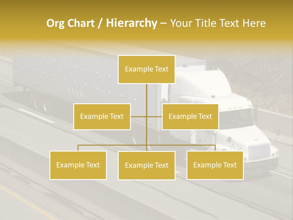 White Semi Truck On The Highway PowerPoint Template