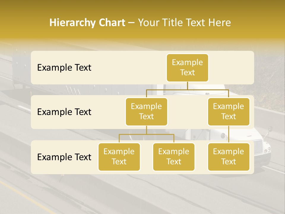White Semi Truck On The Highway PowerPoint Template