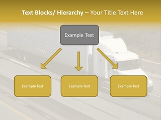 White Semi Truck On The Highway PowerPoint Template